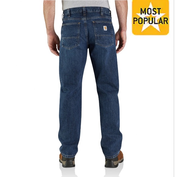 NEW CARHARTT Relaxed Fit 5 Pocket Jeans Denim Size 34X30 - Picture 2 of 8